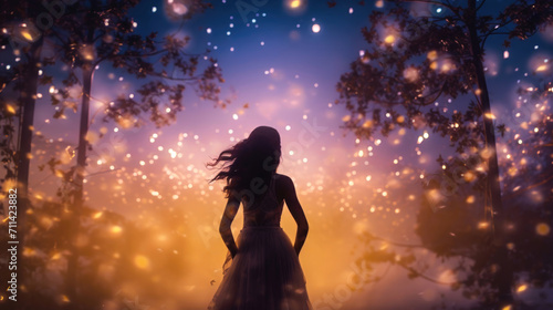 Enchanting Shadows: Crafted Silhouettes with Bokeh Lights