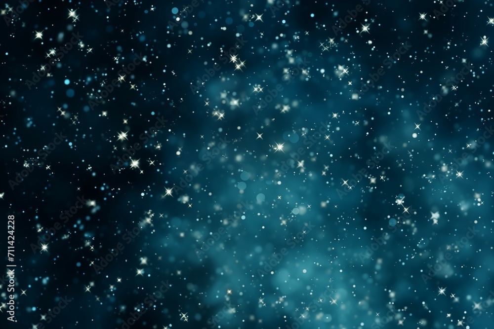 Twinkling Stars in Deep Blue Night Sky Background