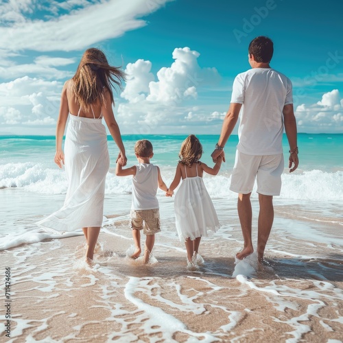 White summer clothing famil...