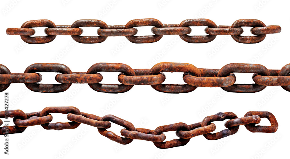 Set of rusty chains, cut out Set of rusty chains, cut out