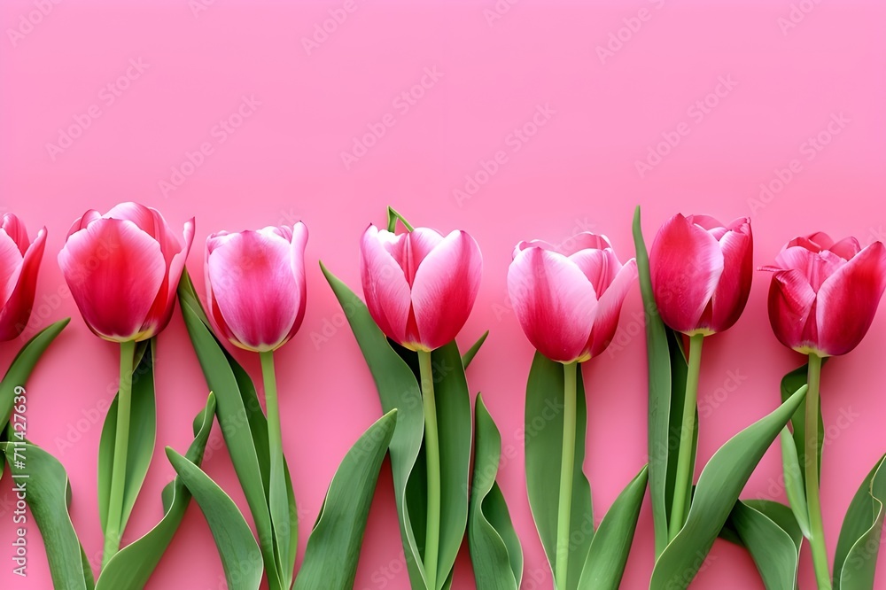 Pink tulips on pink background. Pink tulips on pink background.