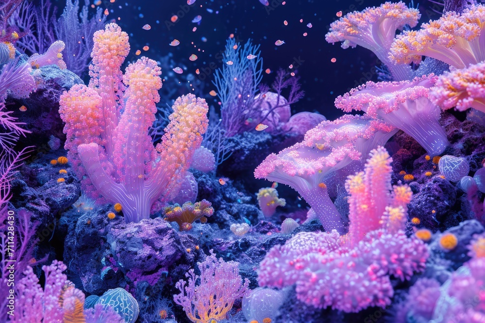 Fototapeta premium Vibrant Neon Underwater Paradise