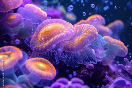 Vibrant Neon Underwater Paradise © Louis Deconinck