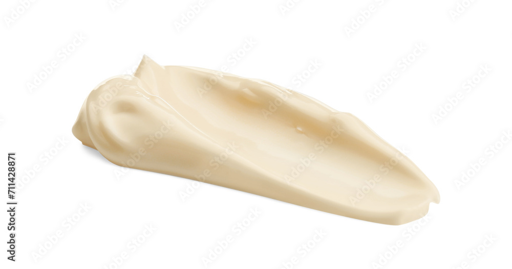 Tasty fresh mayonnaise sauce isolated on white Tasty fresh mayonnaise sauce isolated on white