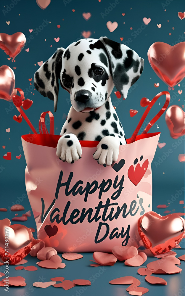 Fototapeta premium card with dog
