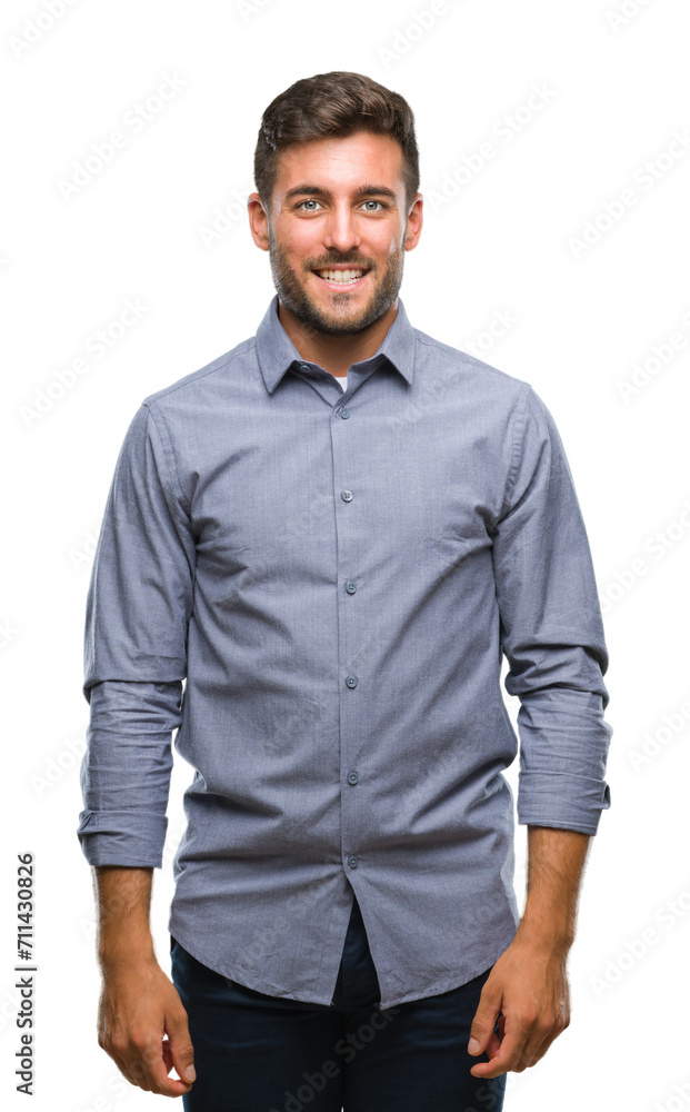 Young handsome man over isolated background with a happy and cool smile on face. Lucky person. Young handsome man over isolated background with a happy and cool smile on face. Lucky person.