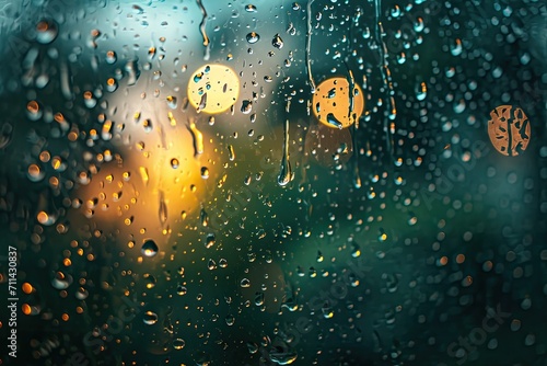 Ethereal Raindrops on Glass