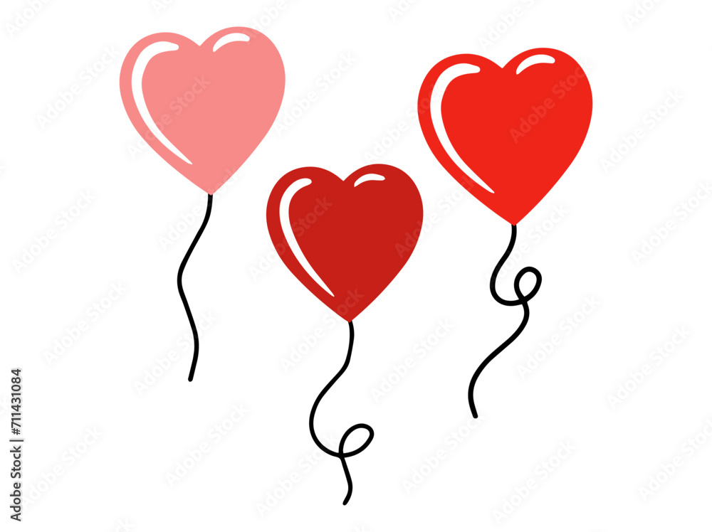 Valentine Day Balloon Element Illustration
