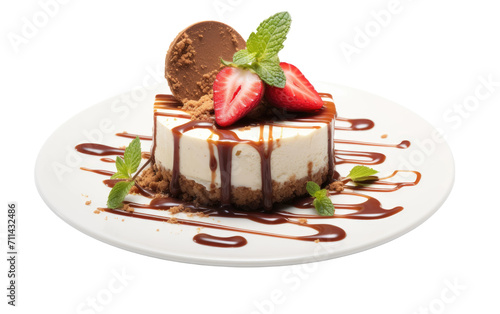 Savoring the Creamy Delight of Amarula Cheesecake on White or PNG Transparent Background photo