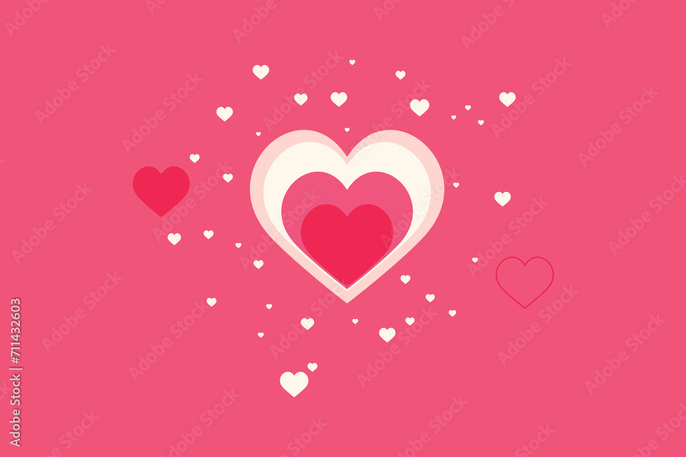 Happy Valentine's Day vector background. Happy Valentine's Day greeting text with hearts