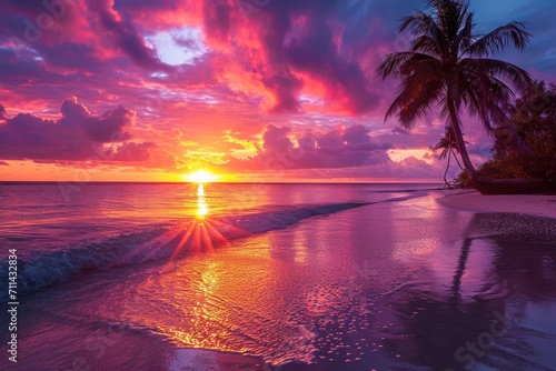 Breathtaking Vibrant Tropical Sunset