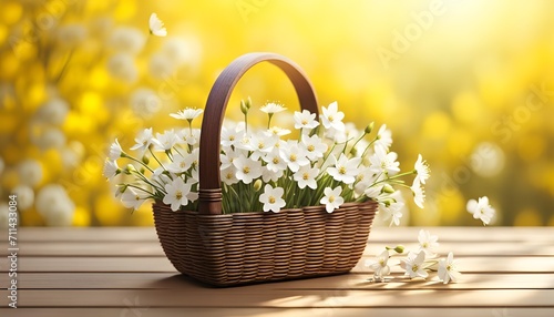 bouquet of flowers in a basket © Катя Паранюк