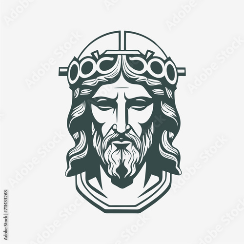 jesus christ portrait – religious line art drawing