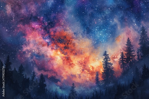 Intergalactic Watercolor Dreamscape