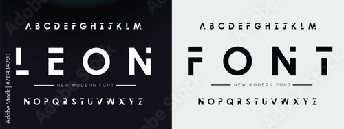 Naklejka Futuristic sc ifi alphabet font. digital space typography vector illustration design