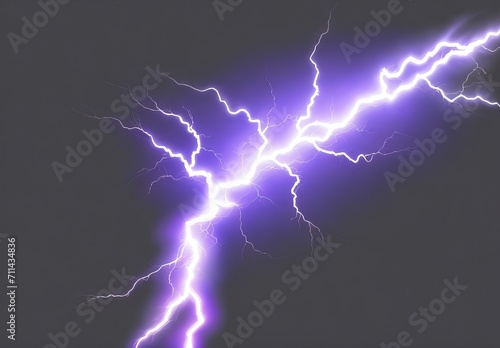 Realistic electric discharge, energy flow or lightning blast isolated on transparent background. Vector illustration. 