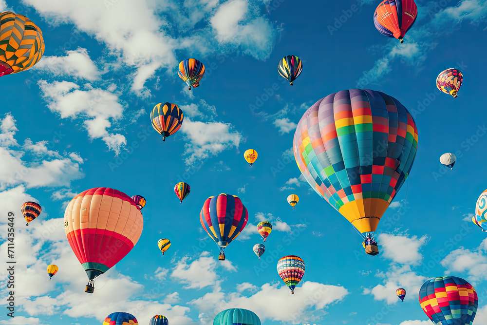 Fototapeta premium Captivating Springtime Balloon Ascension, spring art