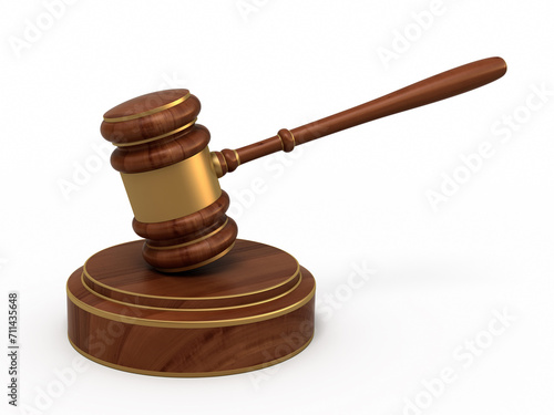 Court Gavel render (isolated on white and clipping path)
