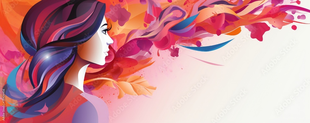 Obraz premium Abstract Woman's day celebration banner design Generative Ai