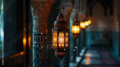 Ramadan kareem background inside the mosque photo