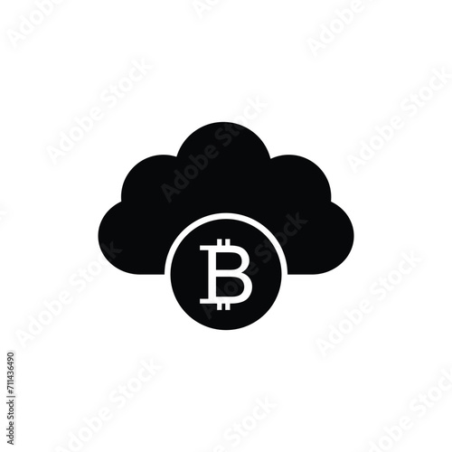 Bitcoin mining icon vector cryptocurrency icon