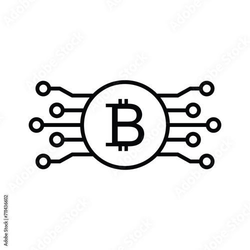 Bitcoin mining icon vector cryptocurrency icon