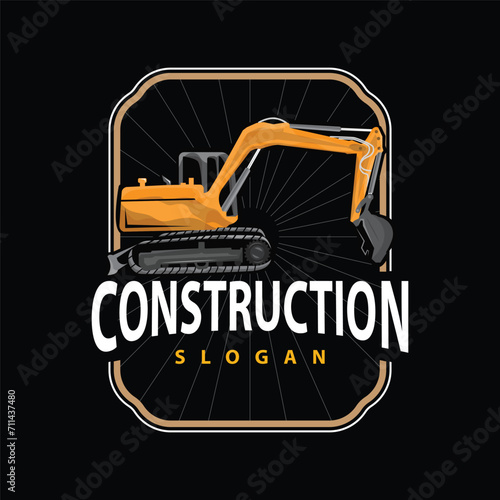 Truck logo heavy vehicle mining truck transportation design vector illustration template