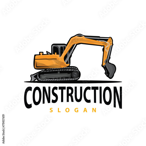 Truck logo heavy vehicle mining truck transportation design vector illustration template