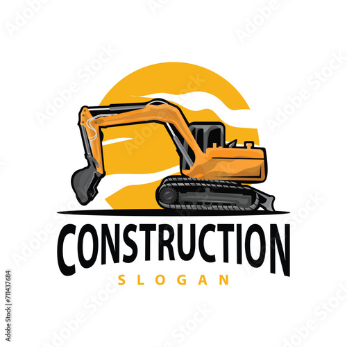 Truck logo heavy vehicle mining truck transportation design vector illustration template