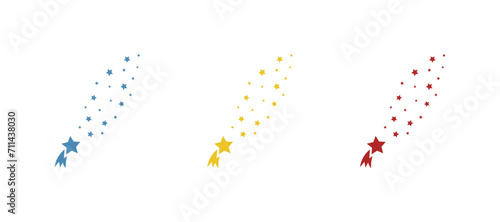 shooting star icon on a white background, vector illustration