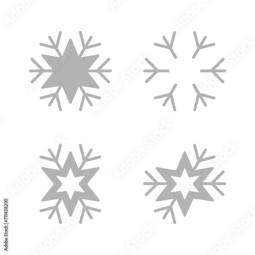 snowflake icon on a white background, vector illustration