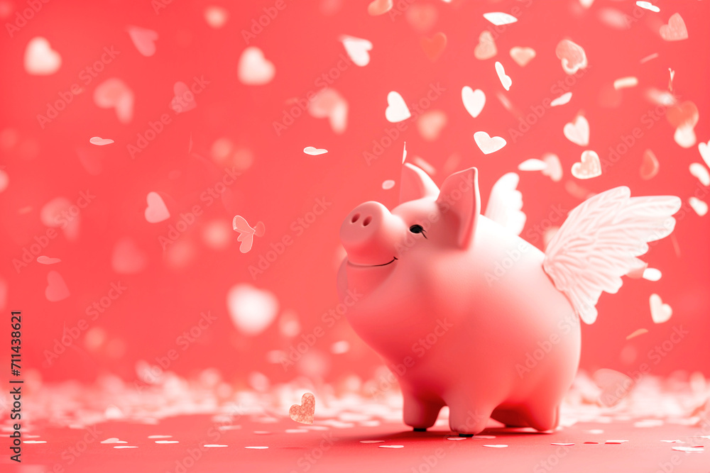 Flying piggy with angel wings Flying piggy with angel wings