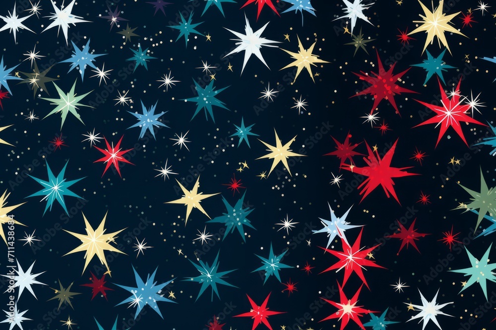 Holiday cheer is captured in a seamless pattern of abstract stars, creating a joyful atmosphere, Generative AI Holiday cheer is captured in a seamless pattern of abstract stars, creating a joyful atmosphere, Generative AI