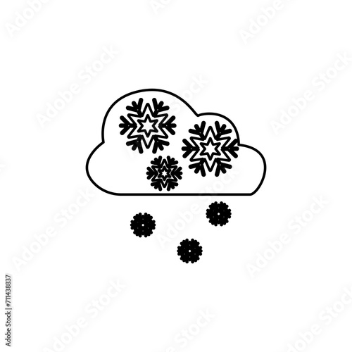 cloud icon, snow on a white background, vector illustration