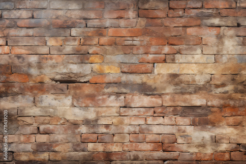 Stained Aged Brick Wall Background and Texture