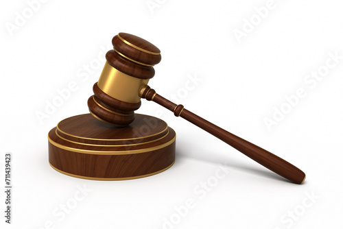 Court Gavel render (isolated on white and clipping path)

