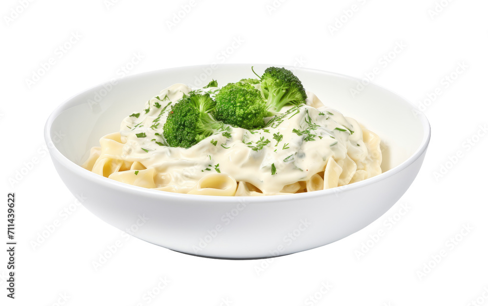Broccoli Alfredo Pasta Extravaganza on White or PNG Transparent Background Broccoli Alfredo Pasta Extravaganza on White or PNG Transparent Background