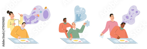 Mental health vector illustration. Intelligence and emotional intelligence contribute to individuals overall mental health and adaptability The mental health metaphor compares mind to puzzle