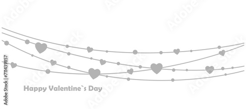 Heart garland icon, Valentine's Day on a white background