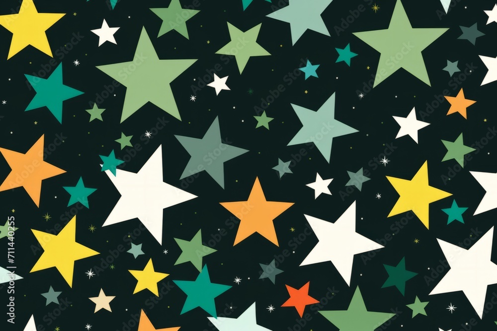 Seamless Christmas design featuring abstract stars in a lively and dynamic composition, Generative A Seamless Christmas design featuring abstract stars in a lively and dynamic composition, Generative A