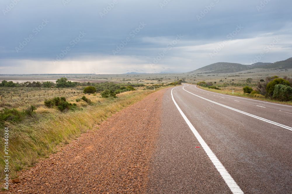 Flinders Ranges road with stormy sky Flinders Ranges road with stormy sky