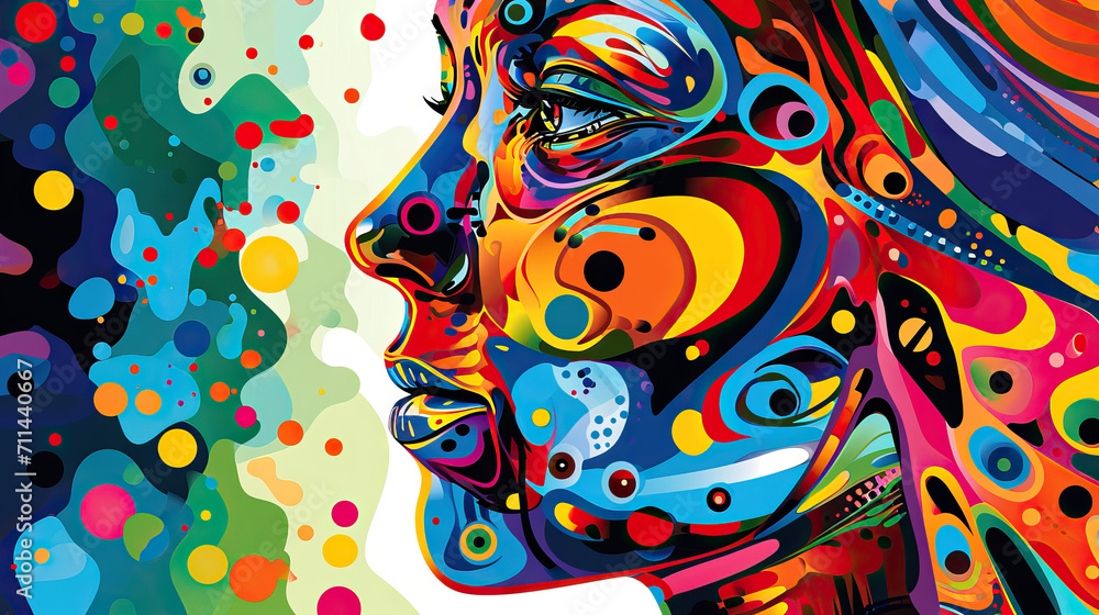 Artistic Vision: A Vector Background with a Human Head as a Canvas for Artistic Expression, Featuring Abstract Patterns and Vivid Colors, Perfect for Artistic Concepts Artistic Vision: A Vector Background with a Human Head as a Canvas for Artistic Expression, Featuring Abstract Patterns and Vivid Colors, Perfect for Artistic Concepts