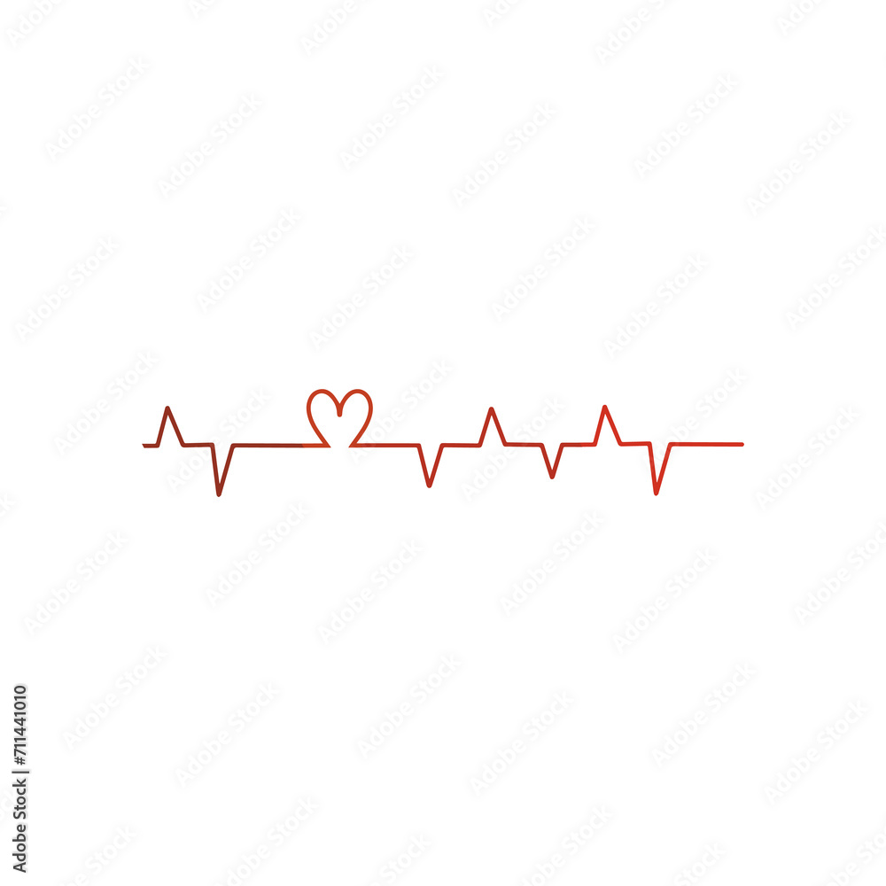 heart rhythm icon on a white background, vector illustration
