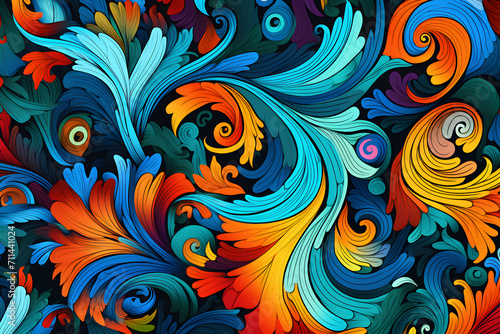Abstract bright colorful arc-drop background. © Svitlana Sylenko