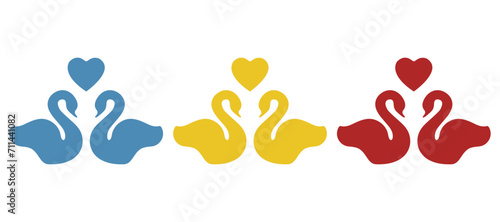 swan icon on a white background, vector illustration