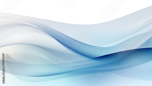 Blue Wave Abstraction: A Fluid Illustration of Modern Design and Motion on a White Background