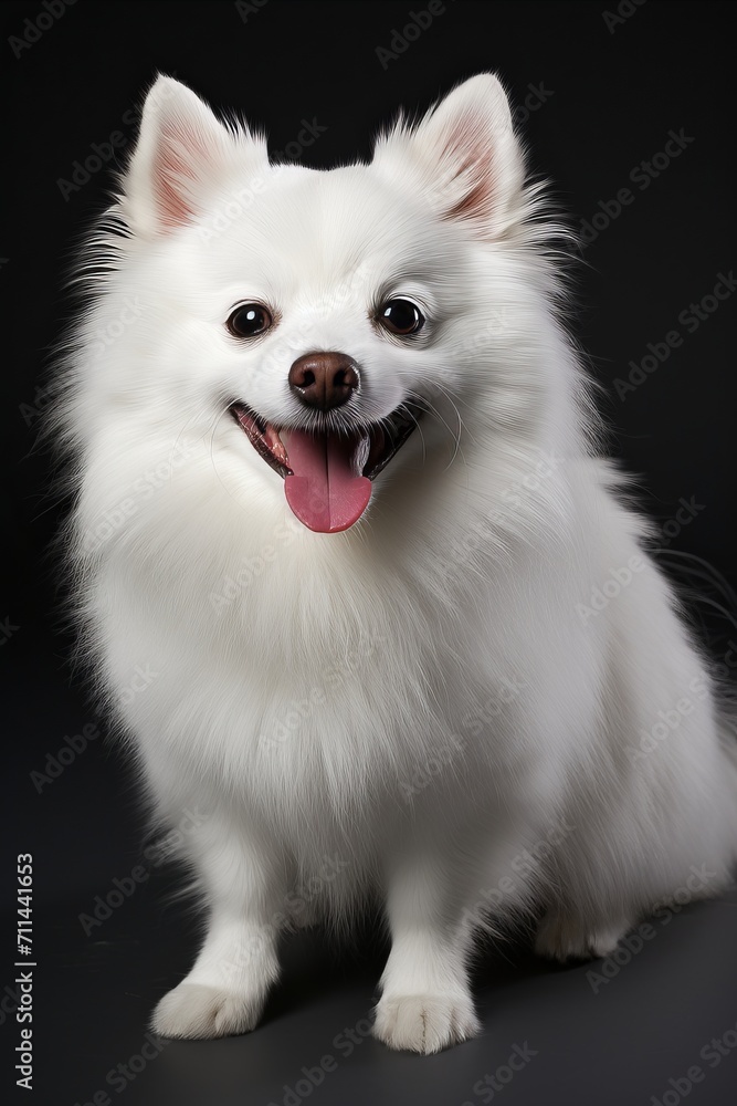 A dog sits on its hind legs with its tongue hanging out A dog sits on its hind legs with its tongue hanging out