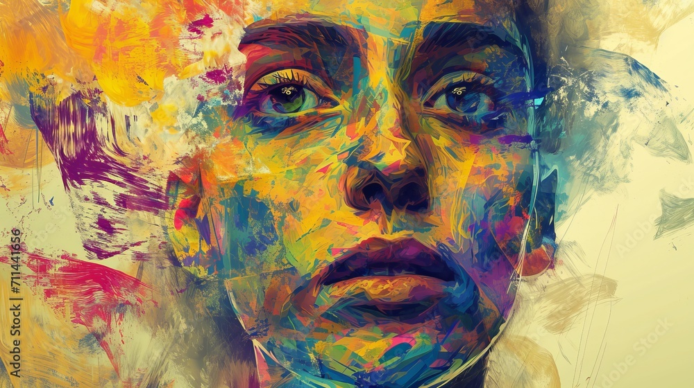 Colorful portrait of a woman