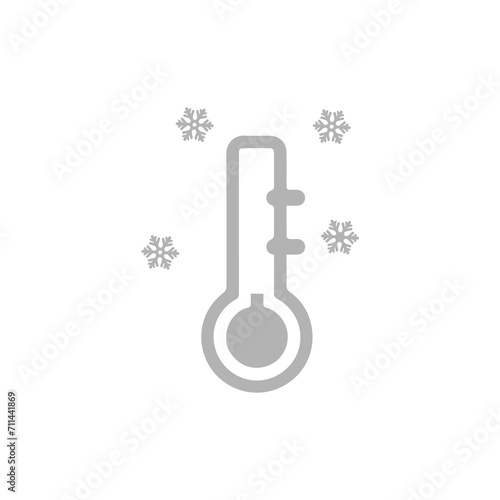 thermometer icon, frost, on a white background, vector illustration