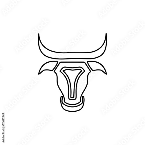 bull icon on a white background, vector illustration